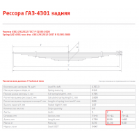 2 лист ресс ГАЗ (дизель) 4301-2912076 зад, 690000024