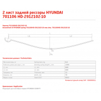 2 лист ресс Hyundai Каунти 701106HD-2912102 зад ЧМЗ, 690000011