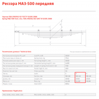 2 лист ресс для авто Маз 500А-2902102-10 перед ЧМЗ, 690000330