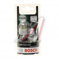 Лампа светодиодная 12V W21W W3x16d 6000K блистер (2шт.) Retrofit BOSCH, 1987301524