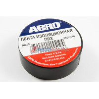 Изолента 19 мм х 9,1 м ABRO (черная), ET-912-BLK