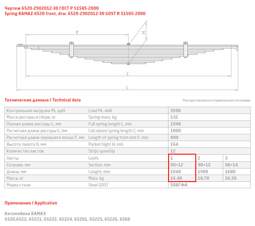 Рессора задняя камаз 65115 11 листов схема